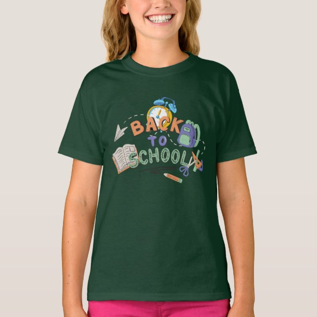 Camiseta Volver a la escuela Chica diseño seguro (Anverso)
