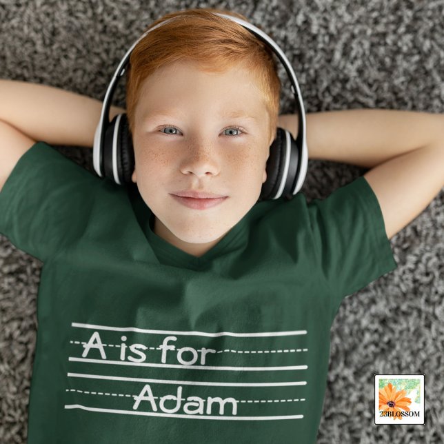 Camiseta volver a la escuela de pizarra Alfabeto personaliz (Subido por el creador)