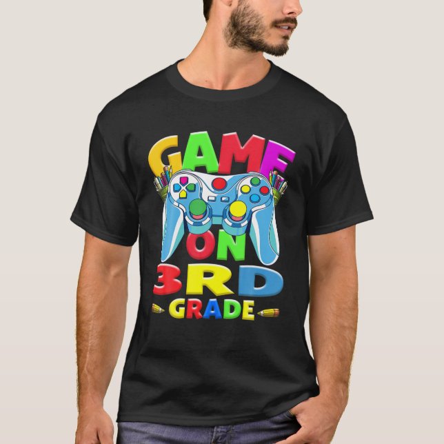 Camiseta Volver A La Escuela Primer Día Juego En 3er Grado  (Anverso)