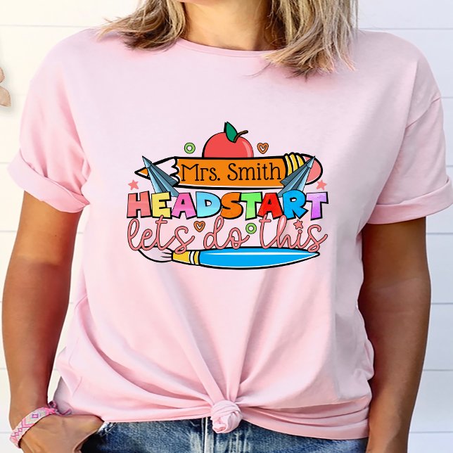 Camiseta Volver a la escuela: profesor personalizado de ini (Back to School Headstart Personalized Teacher T-Shirt
)