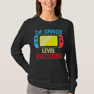 Camiseta Volver a la escuela Video Gamer 1er grado Desbloqu