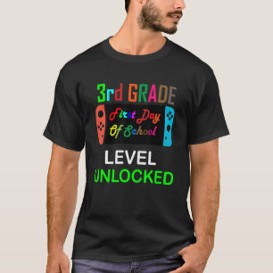 Camiseta Volver a la escuela Video Gamer 3er grado Desbloqu