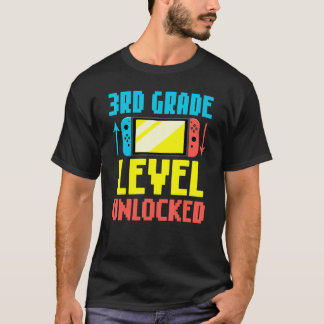 Camiseta Volver a la escuela Video Gamer 3er grado Desbloqu