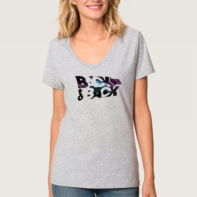 Camiseta Volver al fondo | Cuello-V femenino (Anverso)