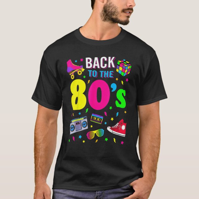 Camiseta Volviendo a la vestimenta de los años 80 de los añ (Anverso)