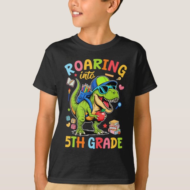 Camiseta Volviendo al quinto grado a los escolares T-Rex D (Anverso)
