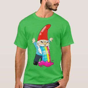 Camiseta Vómitos de Gnome Arrojando Gracioso Arcoiris