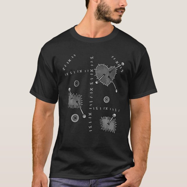 Camiseta Voodoo Doll Halloween Disstume espeluznante Brujer (Anverso)
