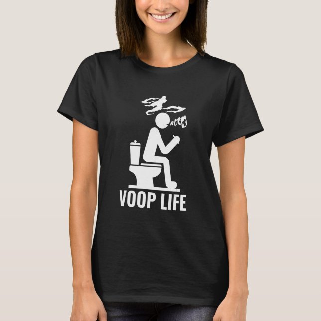 Camiseta Voop Life Vaping en el inodoro que sopla nubes de  (Anverso)