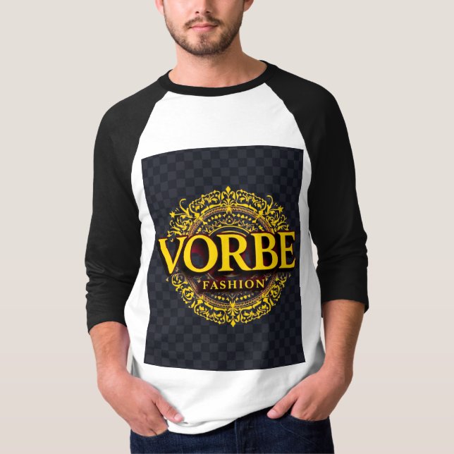 Camiseta VORBE Fashion Premium Gold Monograma Raglan T-Shir (Anverso)