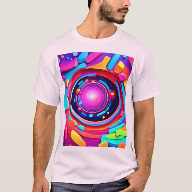 Camiseta Vórtex cósmico: una odisea neón (Anverso)