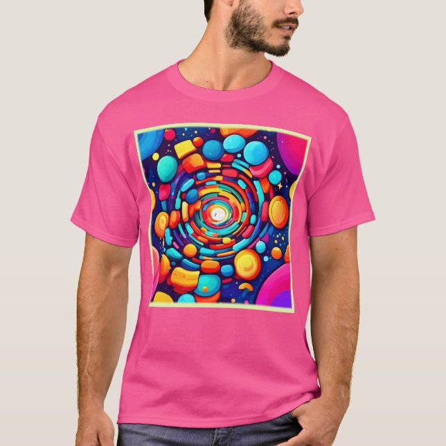 Camiseta Vórtex psicodélico de color (Anverso)
