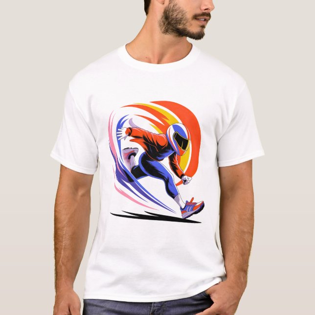 Camiseta Vortice de Dinamismo Corriendo con Casco  (Anverso)