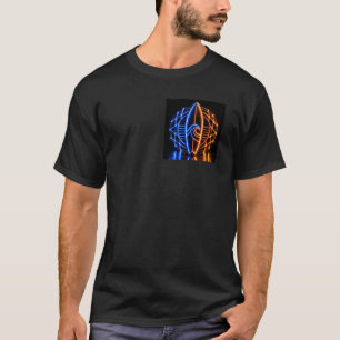 Camiseta Vórtice de Ola de Surf de Neón – Futurista Azul y