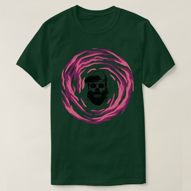 Camiseta Vórtice del cráneo de barba (Diseño del anverso)