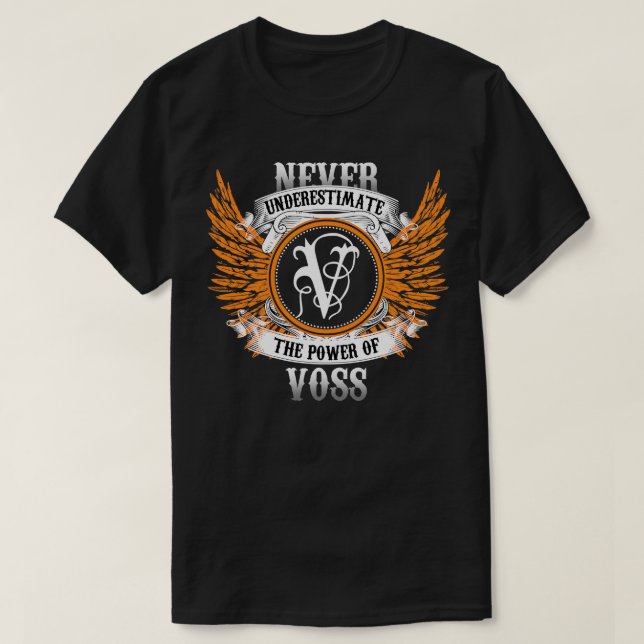 Camiseta Voss Name Shirt Nunca Subestima El Poder De V (Diseño del anverso)