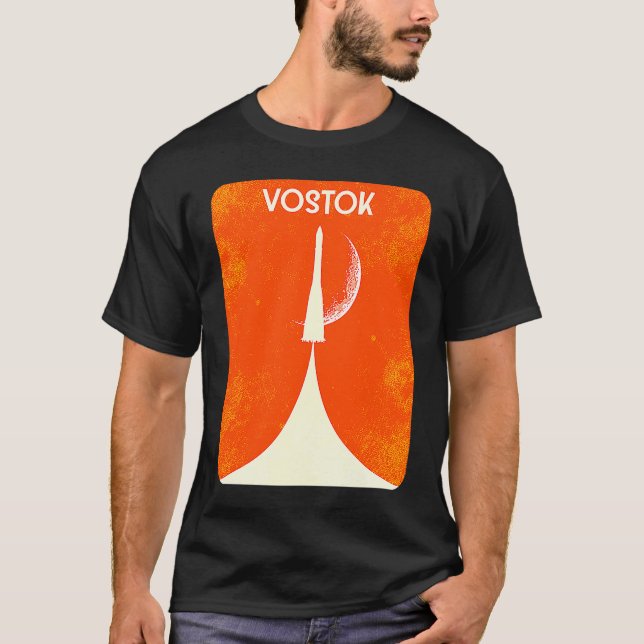 Camiseta Vostok Rocket Soviet Union Space Spaceflight Yuri  (Anverso)