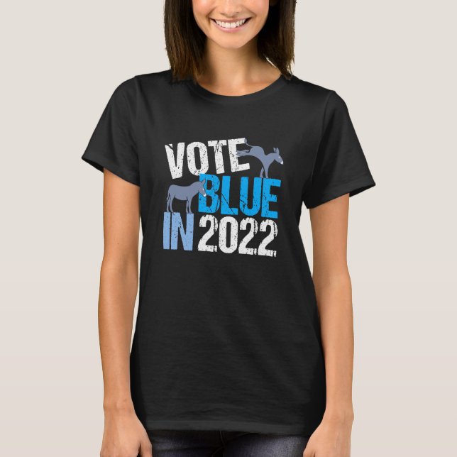 Camiseta Vota azul en 2022 burro demócrata de mujeres (Anverso)