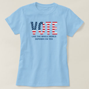 Camiseta Vota Bandera Americana Azul Mujer Patriótica