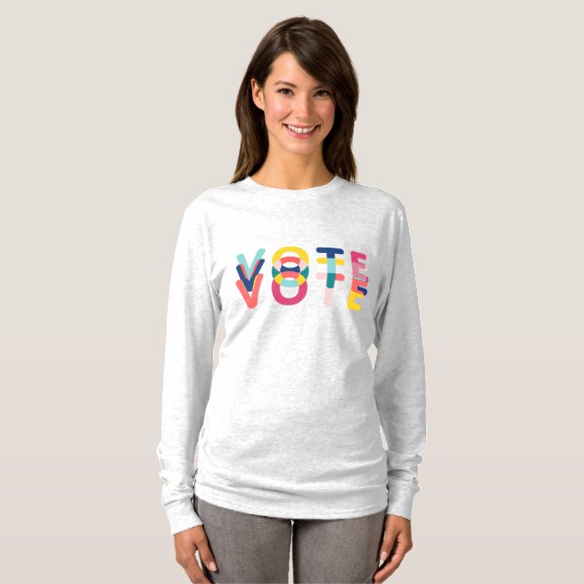 Camiseta Vota el vibrante arco iris moderno (Anverso completo)