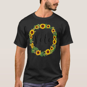Camiseta Vota Elección Floral de flores de flores de giraso