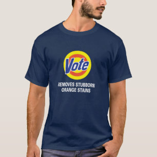 Camiseta Vota. Elimina las manchas naranjas obstinadas