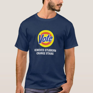 Camiseta Vota. Elimina las manchas naranjas obstinadas