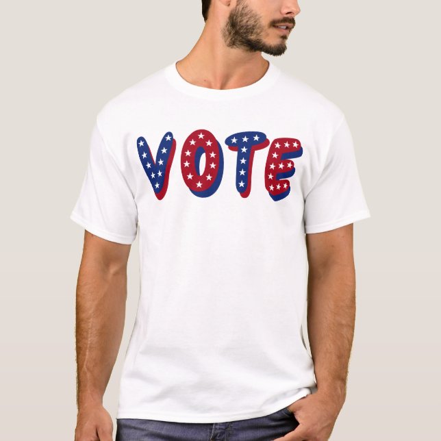 Camiseta Vota Estrellas Rojo Blanco Azul (Anverso)