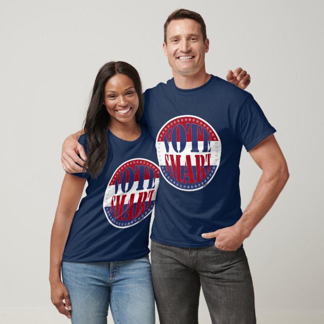 Camiseta Vota INTELIGENTE Rojo y Azul (Unisexo)