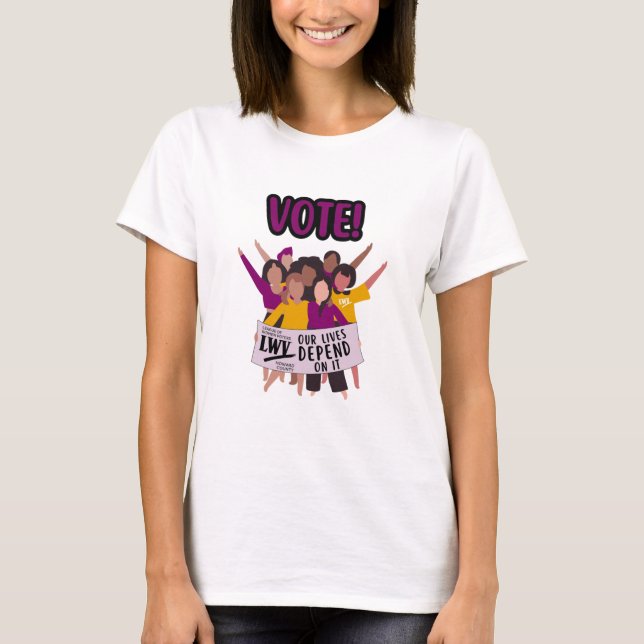Camiseta ¡Vota por los niños! Tee femenino (Anverso)