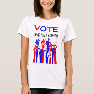 Camiseta ¡Vota! ¡Tu voz cuenta!