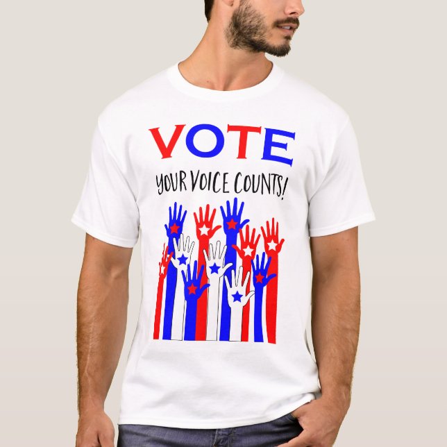 Camiseta ¡Vota! ¡Tu voz cuenta! (Anverso)