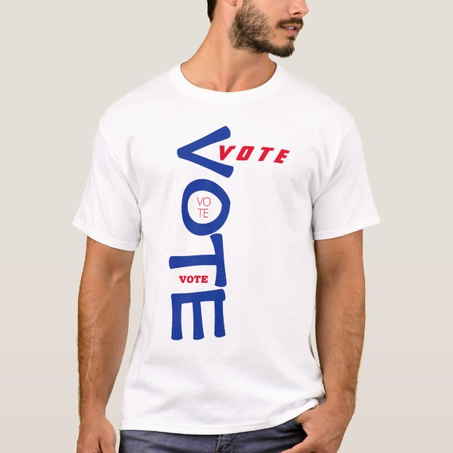 Camiseta Vota USA Rojo Blanco Azul (Anverso)