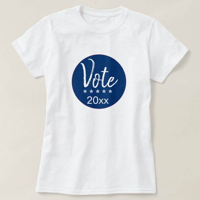 Camiseta Votación Elección 2024 Cinco Estrellas Azul No Par (Diseño del anverso)