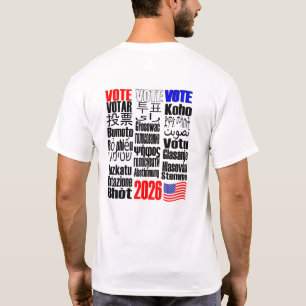 Camiseta Votación en diferentes idiomas según sea necesario