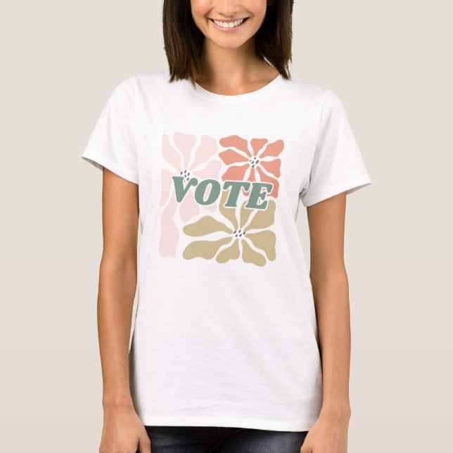 Camiseta Votación - Pastel Retro Floral (Anverso)