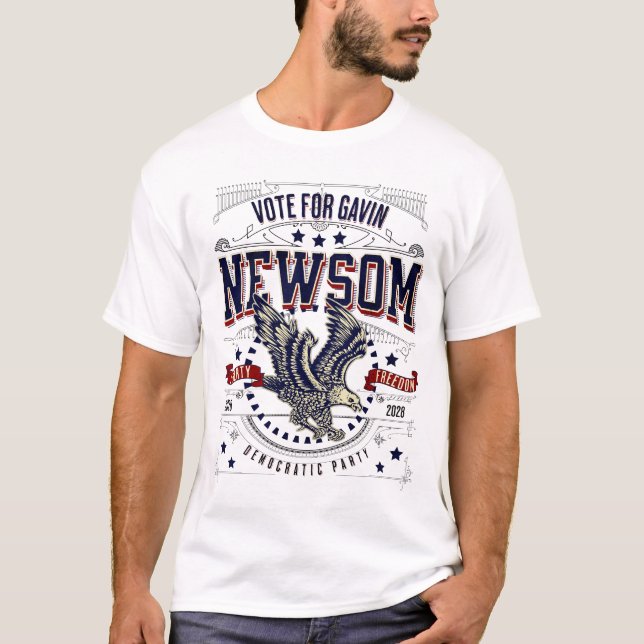 Camiseta Votación por Gavin Newsom 2028 Eagle Patriotic (Anverso)