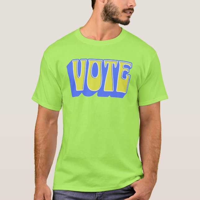 Camiseta Votación Retro Colorful Groovy Chartreuse amarillo (Anverso)