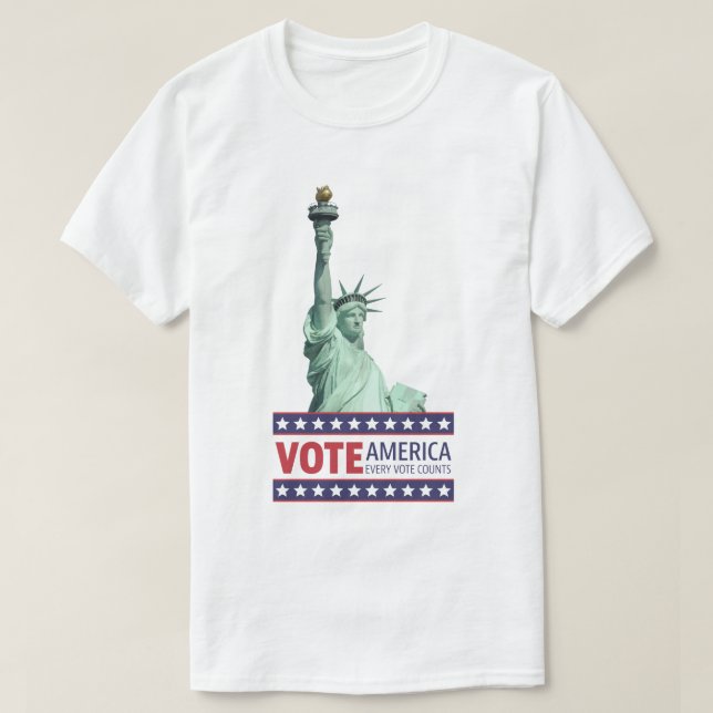 Camiseta VOTAR A ESTADOS UNIDOS Cada voto cuenta (Diseño del anverso)