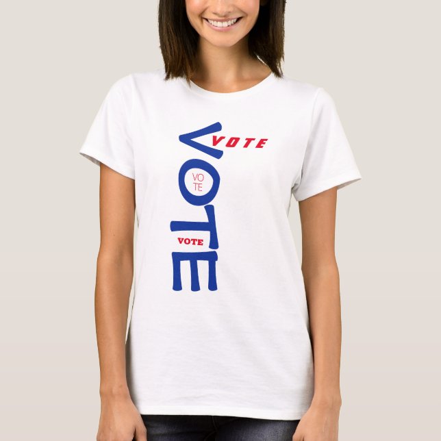 Camiseta Votar a los EE.UU. en blanco rojo y azul (Anverso)