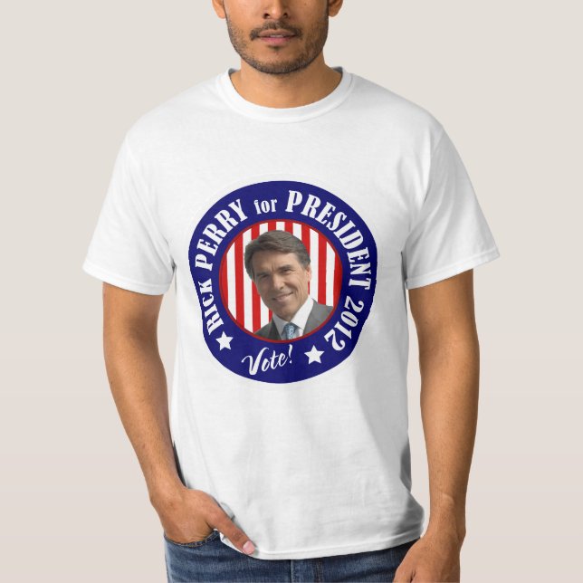 Camiseta Votar a Rick Perry por el presidente 2012 (Anverso)