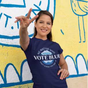 Camiseta Votar azul sin importar quién