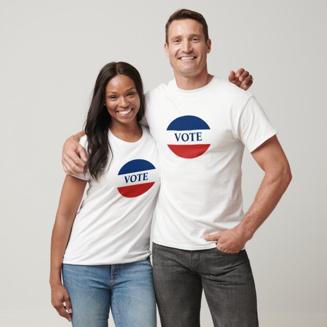 Camiseta VOTAR blanco rojo y azul (Unisexo)