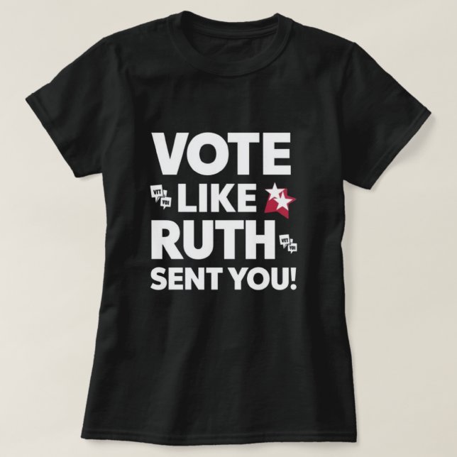 Camiseta votar como ruth te envió (Diseño del anverso)