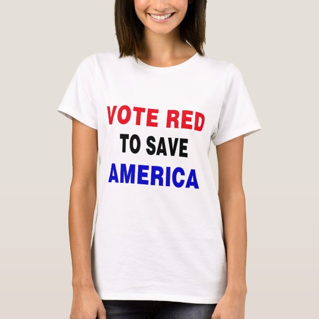 Camiseta Votar en rojo para salvar a Estados Unidos (Anverso)