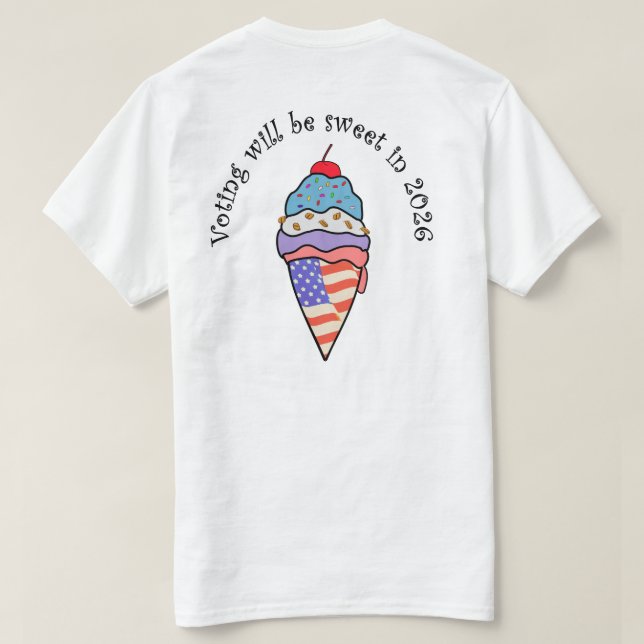 Camiseta Votar es tan delicioso  (Reverso del diseño)