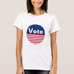 Camiseta Votar por franjas patrióticas rojas blancas y azul