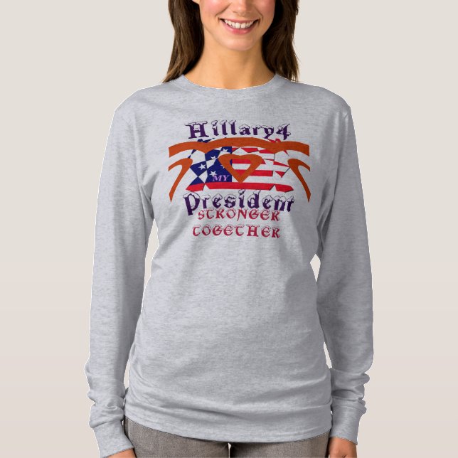 Camiseta Votar por Hillary Presidente somos más fuertes jun (Anverso)