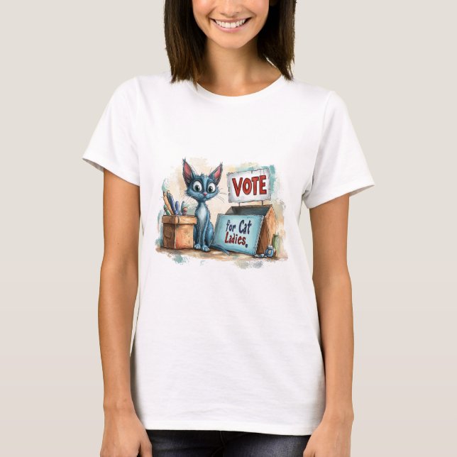 Camiseta Votar por las damas de gato (Anverso)