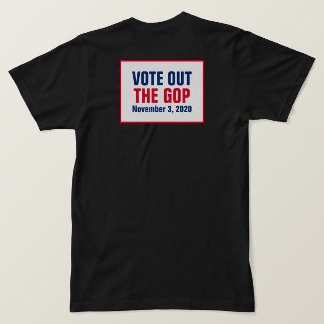 Camiseta Votar Por Las Elecciones Del GOP 2020 Red White Bl (Reverso del diseño)